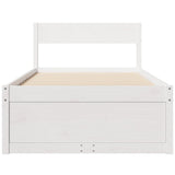 Bed Frame without Mattress White 75x190 cm Small Single Solid Wood Pine 846808