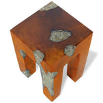 Stool Solid Teak Wood and Resin 243470