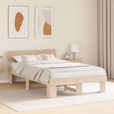 Bed Frame with Headboard Natural 120 x 190 cm Solid Pine Wood 872578