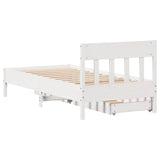 Bed Frame without Mattress White 90x200 cm Solid Wood Pine 3301876