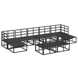 Garden Sofa Set with Cushion 9 pcs Black Aluminium 3378912