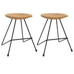 ZNTS Stools 2 pcs Solid Teak Wood 285202