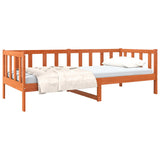 Bed Frame with Headboard Wax Brown 90 x 190 cm Solid Pine Wood 863896