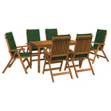 7-Piece Garden Dining Set Natural Solid Acacia Wood 3434565