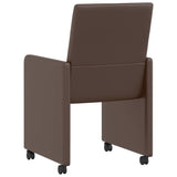 Dining Chairs with Wheels 2 pcs Brown 57 x 66 x 94 cm 42017818