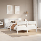 Bookcase Bed without Mattress White 120x200cm Solid Wood Pine 3322952