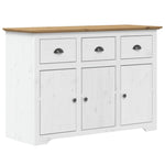 Highborad "BODO" White and Brown 115.5x43x200.5cm Solid Wood Pine 3206452