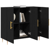 Sideboard Black Oak 90 x 34 x 80 cm Engineered Wood 869078