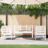 3 Piece Garden Lounge Set White Solid Wood Pine 825143