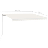 Manual Retractable Awning 450x350 cm Cream 3068997