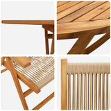 Garden Dining Set Folding 5 pcs Beige Solid Acacia Wood 3375740