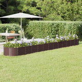 Garden Raised Bed Galvanised Steel 512x80x36 cm Brown 318940