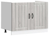 Sink Base Cabinet Lucca 2 pcs Grey Sonoma Engineered Wood 3315017