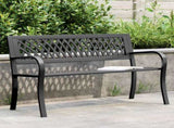 Garden Bench Black 120 cm Steel 366541