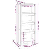 Book Cabinet Grey 50x35x125.5 cm Solid Wood Pine 821711