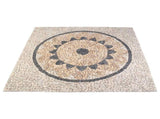 Mosaic Tiles Sunflower Pattern Multicolour 120 x 120 cm Marble 42033520