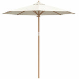 Garden Parasol Cream White 240 x 260 cm Bamboo 4108082