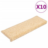 Stair Mats 10 pcs 65x21x4 cm Cream Rectangular Edge 149823