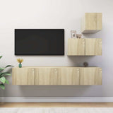 4 Piece TV Cabinet Set Sonoma Oak Engineered Wood 3079050
