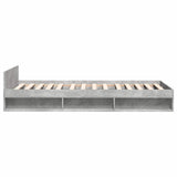 Bed Frame with Storage with Drawer Concrete Grey 80 x 200 cm 3429602