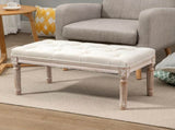 80cm End of Bed Bench, Window Seat, Tufted Bench for Bedroom, Hallway, Living Room, Cream White T3398P330549