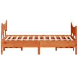 Bed Frame without Mattress Wax Brown 140x200 cm Solid Wood Pine 3216383