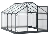 Garden Greenhouse with Door Anthracite 183.5 x 243.5 x 207 cm 3433042