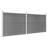 Fence Panel Set WPC 353x146 cm Grey 3070455