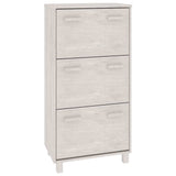 Shoe Cabinet "HAMAR" White 59,5x35x117 cm Solid Wood Pine 340513