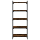 Bookcase 5-Tier Smoked Oak 60x30x154 cm Engineered Wood 837659