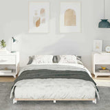 Bed Frame White 120 x 190 cm Solid Pine Wood 873083