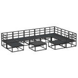 Garden Sofa Set 10 pcs Black Aluminium 3378939