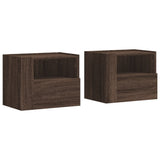 ZNTS Wall-mounted Bedside Cabinets 2 pcs Brown Oak 45x30x35 cm 848324