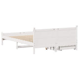 Bed Frame without Mattress White 160x200 cm Solid Wood Pine 3309765