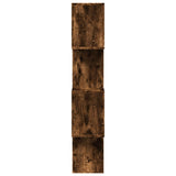 Room Divider Bookcase 4-Tier Smoked Oak 70x24x129 cm Engineered Wood 858106
