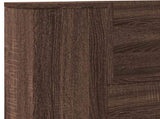 Storage Headboard with LED Brown Oak Engineered Wood 3418666