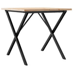 ZNTS Dining Table X-Frame 90x90x75.5 cm Solid Wood Pine and Steel 3282762