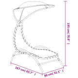 Sun Lounger With Canopy Dark Grey Textilene, Fabric, Steel 362707