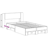 Bed Frame with Storage Sonoma Oak 120 x 200 cm Engineered Wood 3433747