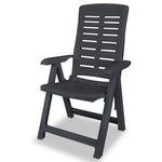 Reclining Garden Chairs 4 pcs Plastic Anthracite 275071
