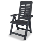 Garden Chair Set of 2 Anthracite Plastic Medium Foldable 43897