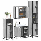4 Piece Bathroom Furniture Set Grey Sonoma Engineered Wood 3301208