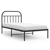 Metal Bed Frame without Mattress with Headboard Black 100x190cm 353629