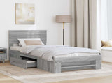 Bed Frame Grey Sonoma 90 x 200 cm Engineered Wood 3408800