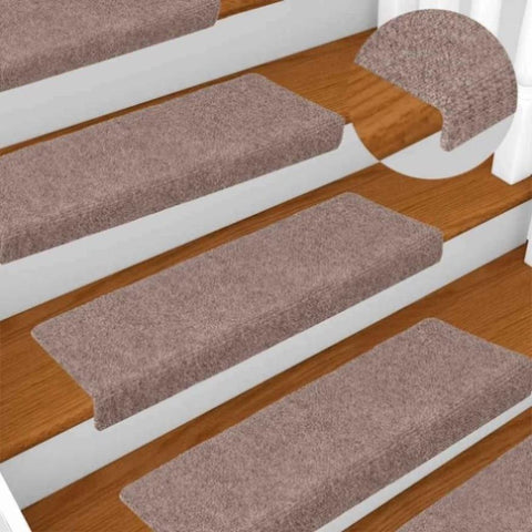 Stair Mats Self-adhesive 15 pcs 65x21x4 cm Cream Rectangular Edge 134561