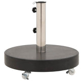 Parasol Base Black Granite, Stainless Steel 30 kg Rollable 48564