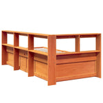 ZNTS Bookcase Bed without Mattress Wax Brown 100x200cm Solid Wood Pine 3324468