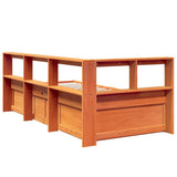 ZNTS Bookcase Bed without Mattress Wax Brown 100x200cm Solid Wood Pine 3324468