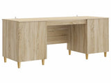 Desk with Shelf Sonoma Oak 142.5 x 50 x 75 cm Engineered Wood 3414596