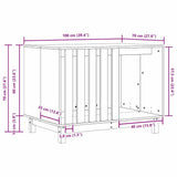 Dog House Wax Brown 100 x 70 x 70 cm Solid Pine Wood 869964